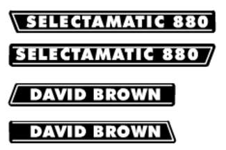 Typenschild Aufkleber für David Brown 770 Selectamatic Schriftzüge Typenschild Aufkleber für David Brown 770 Selectamatic Schriftzüge