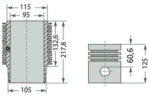 KOLBEN U. ZYLINDER ZYLINDERSATZ KOLBENSATZ DEUTZ FL 812 FL812 3005, 4005, 4505