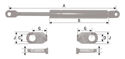 Gasdruckfeder für John Deere OPU Kabine hinten 150N - MDM parts