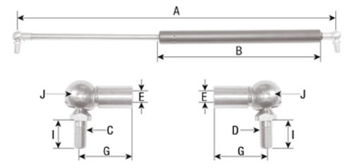 Gasdruckfeder 500mm 250N Heckscheibe Suchen Sie Traktorteile?