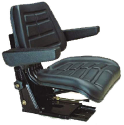 Traktor belastbar bis 130 kg Traktorsitz mit Armlehne und Federung Längenverstellbar Schleppersitz Gabelstapler Treckersitz