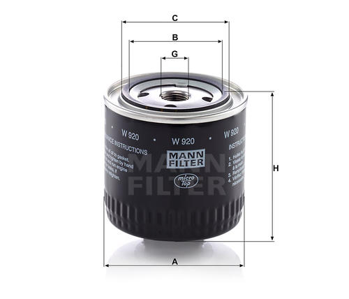 Schlepper-Teile » Shop MANN W 920 - Ölfilter W920, P550942, H10W03, 23. ...